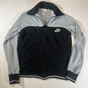 NIKE orange label vtg track jacket SMALL 80s taiwan distressed swoosh check